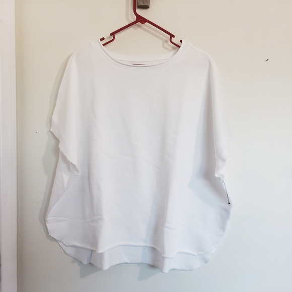 New Frank and Eileen crewneck Capelet Triple Fleece White Sweatshirt Top - Picture 5 of 8